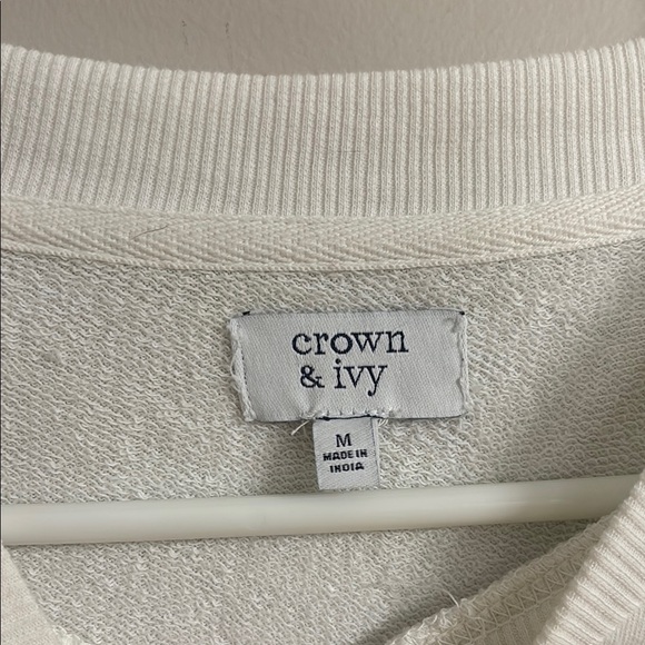 White and Pink Tie-Dye Sweatshirt with Crew Neck - Picture 2 of 5